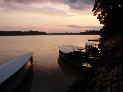 The Sun is rising over the Amazon.